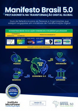 Capa do eBook – Manifesto Brasil 5.0 – Protagonista na Transformação Digital Global – V02​
