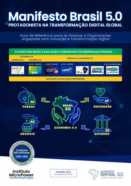 Capa do eBook – Manifesto Brasil 5.0 – Protagonista na Transformação Digital Global – V02​.1