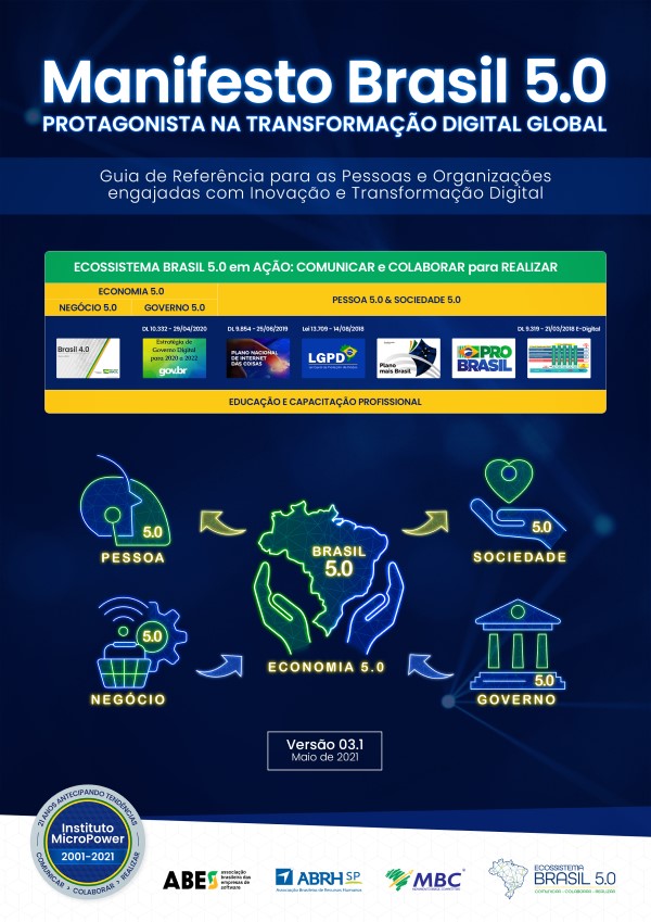 Capa do eBook – Manifesto Brasil 5.0 – Protagonista na Transformação Digital Global – V03.1
