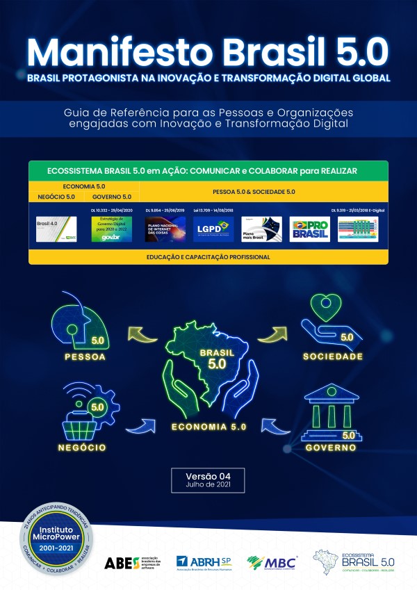 Capa do eBook – Manifesto Brasil 5.0 – Protagonista na Transformação Digital Global – V04